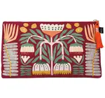 Bag | Cosmetic Large | Embroidered Velvet | Venus | Burgundy