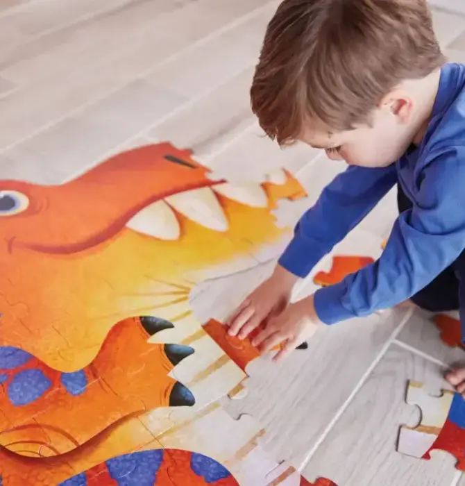 Puzzle | 48-Piece Jumbo Shaped | Dinosaur