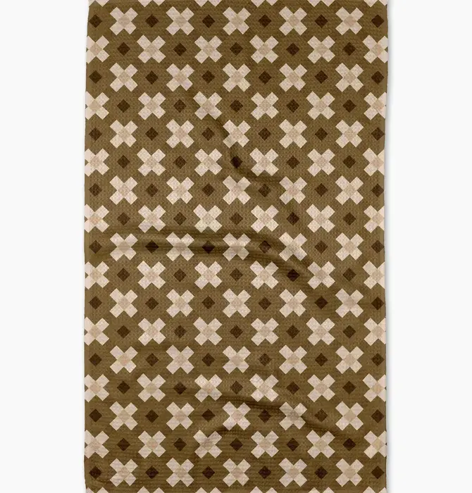 Tea Towel | Microfiber | Olive Geo