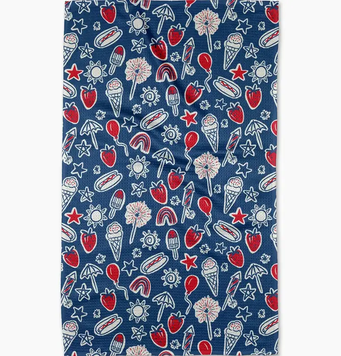 Tea Towel | Microfiber | Summer Fun Blue