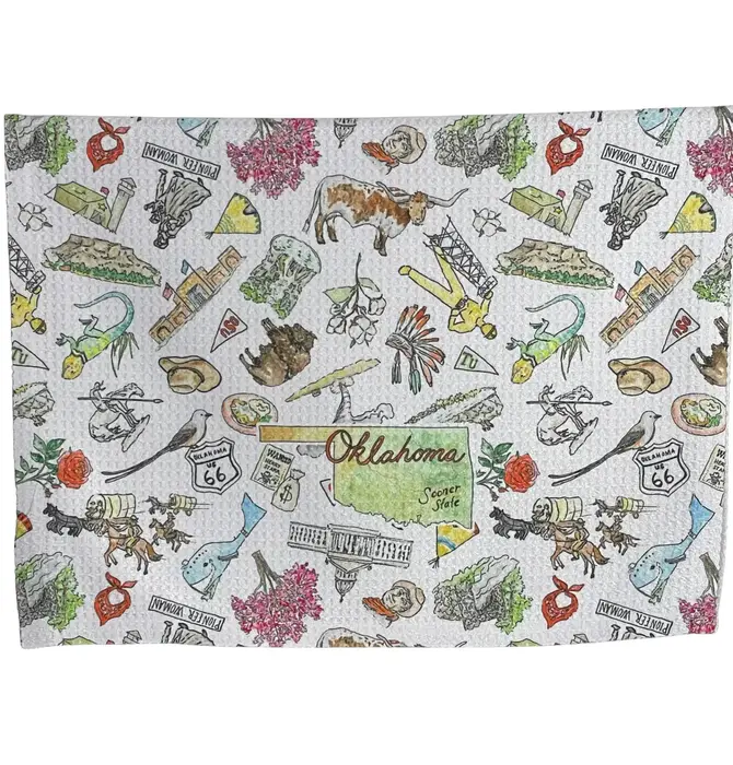 Tea Towel | Microfiber Waffle Weave | Oklahoma