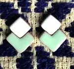 Earrings | Double Square Ceramic