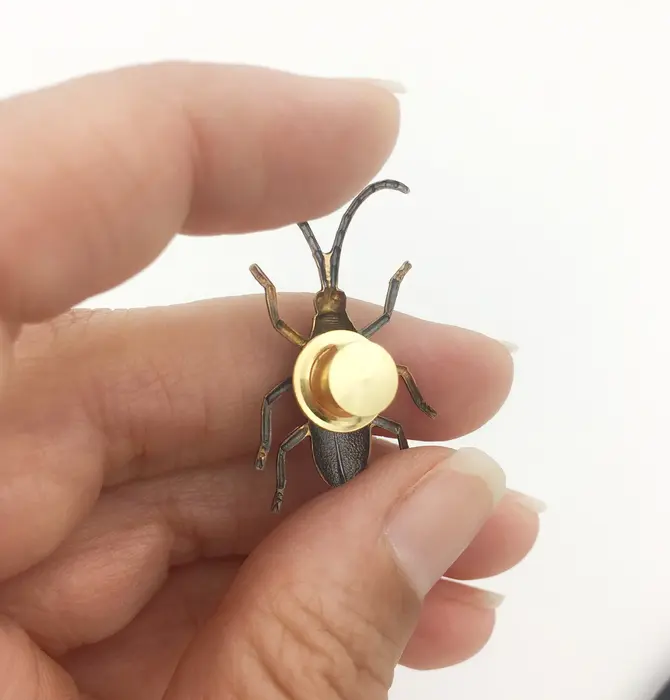 Brooch Pin | Longhorn Beetle