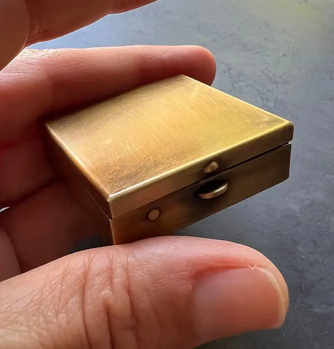 Pill Box | Square Brass 1.5"