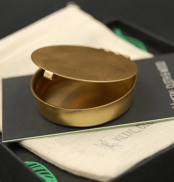 Pill Box | Round Brass 1.6"