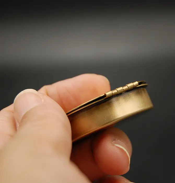 Pill Box | Round Brass 1.6"
