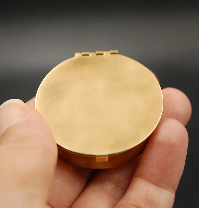 Pill Box | Round Brass 1.6"