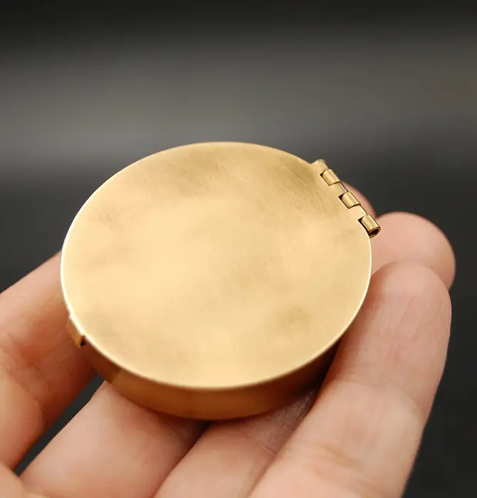 Pill Box | Round Brass 1.6"