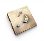 Pill Box | Square Brass 1.25" | Moon & Stars