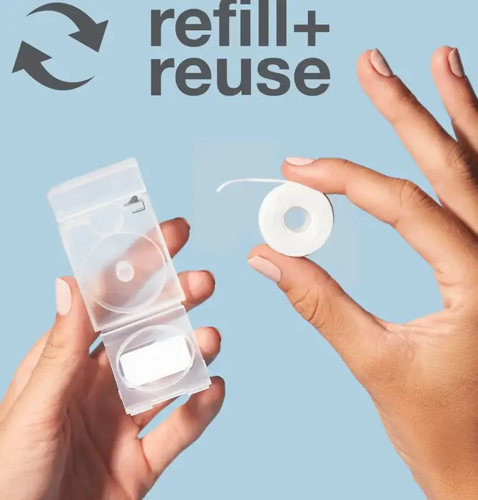 Dental Floss | Refillable Dispenser | Mint