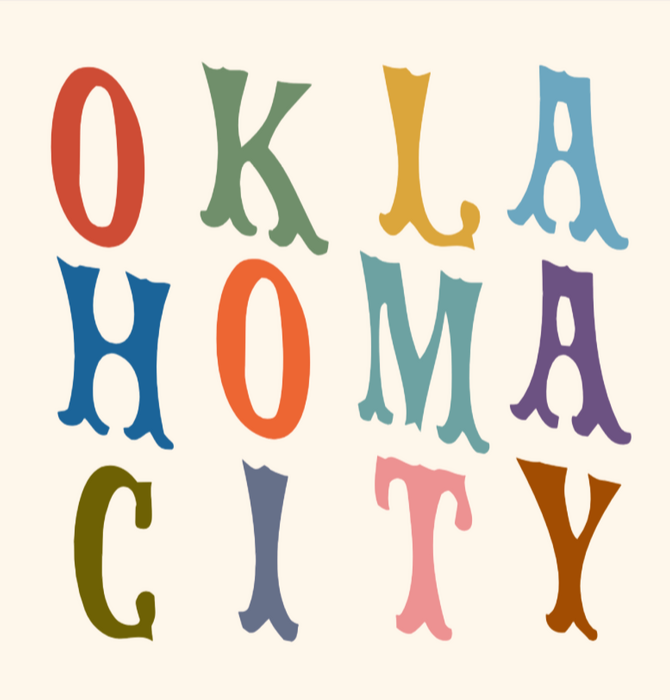 Sticker | Oklahoma City | Colorful Letters