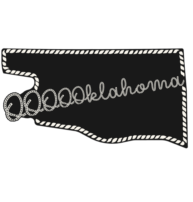 Sticker | Oklahoma | Rope Black & White