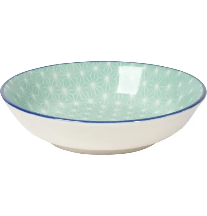 Bowl | Porcelain Dip | Aqua Stars
