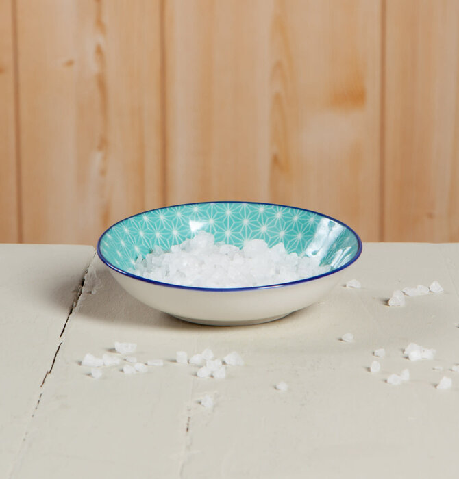 Bowl | Porcelain Dip | Aqua Stars