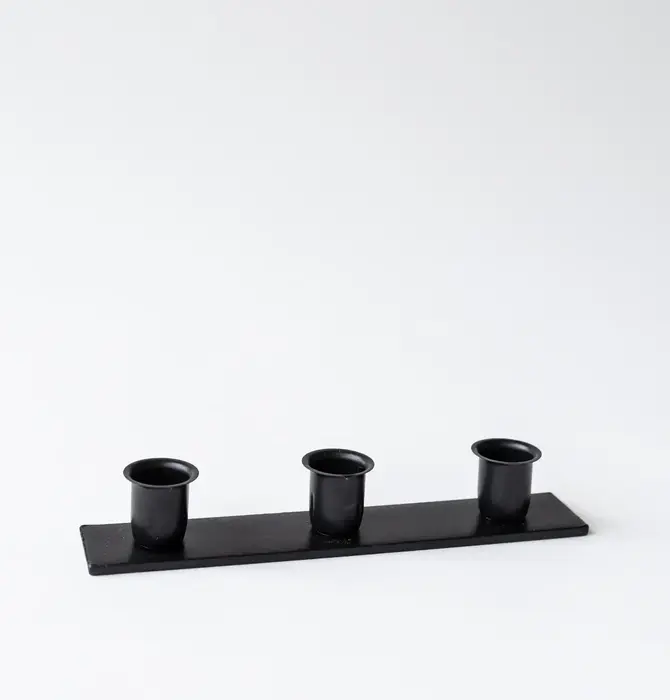 Candlestick Holder | Triple Taper | Wrought Iron