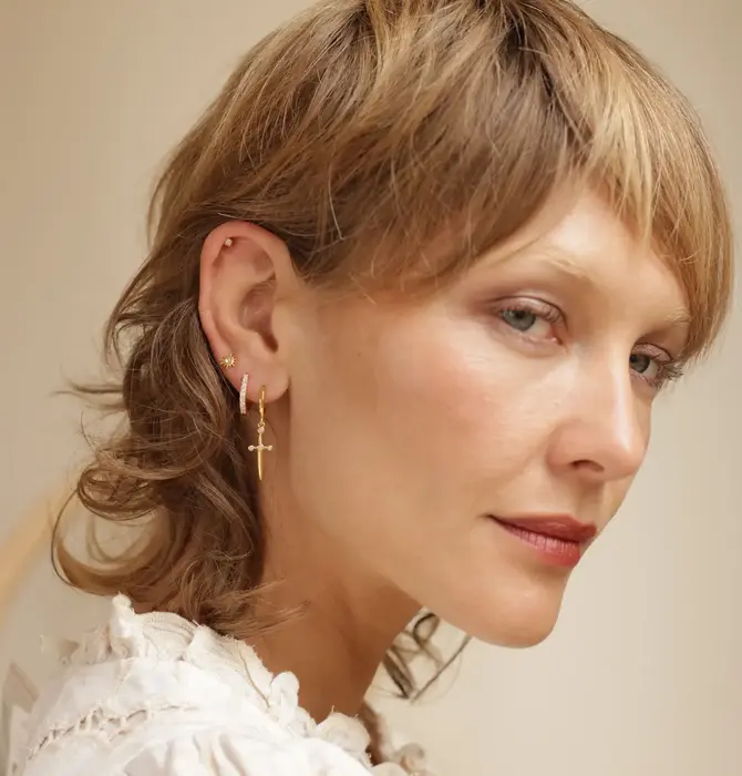 Earrings | Huggie Hoops | Dagger | 14KGP