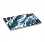 Serving Tray | Handled | Acrylic + Resin | Navy White Metallic