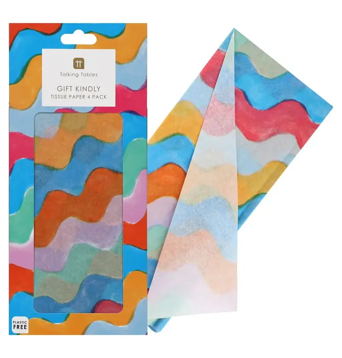Tissue Paper | Wavy Multicolor | 4 Sheets