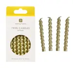 Candles | Gold Twirl | 8 Pack