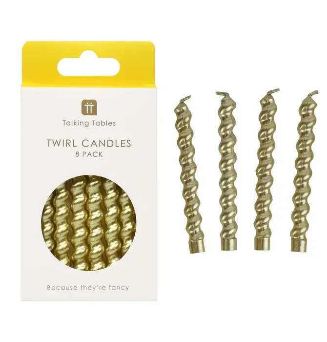 Candles | Gold Twirl | 8 Pack