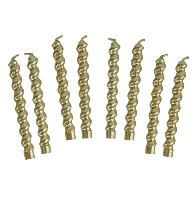 Candles | Gold Twirl | 8 Pack