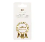Pin Badge | Happy Birthday | Gold Enamel