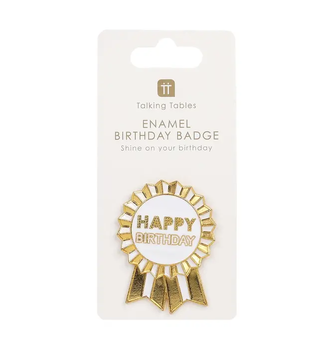 Pin Badge | Happy Birthday | Gold Enamel