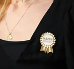 Pin Badge | Happy Birthday | Gold Enamel