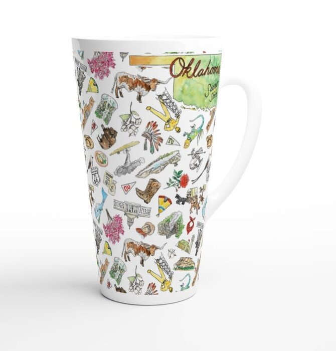 Mug | Tall Latte | Oklahoma Watercolor | 17oz