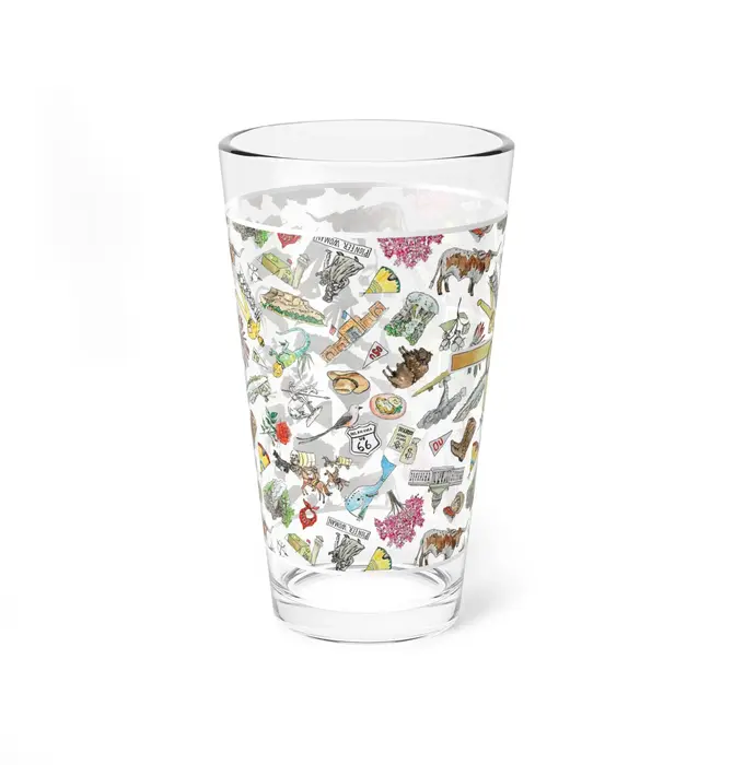 Pint Glass | Oklahoma Watercolor | 16oz