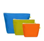 Bag | Zip | Set of 3 | Solids Orange Citrus Cobalt