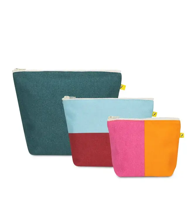 Bag | Zip | Set of 3 | Two Tone
