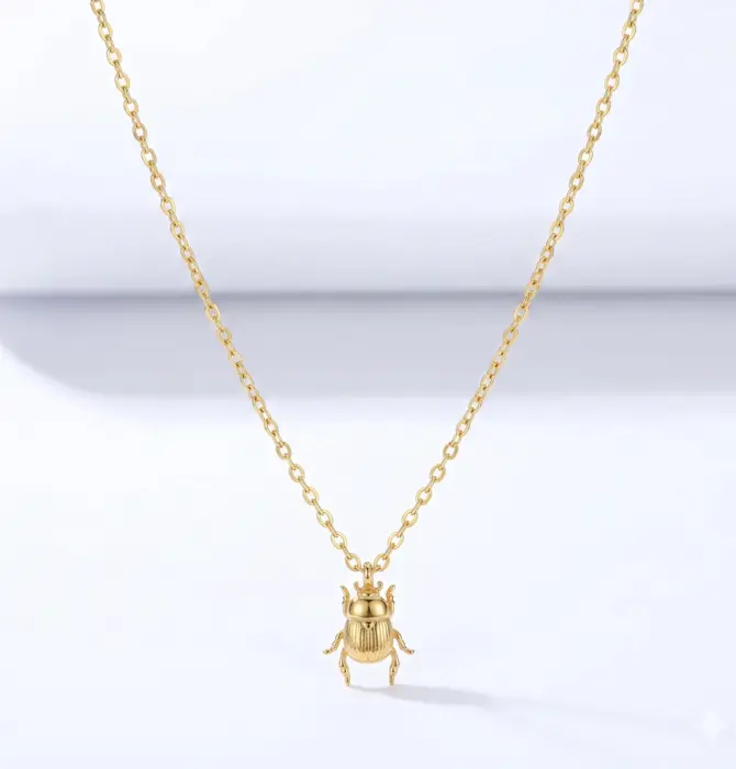 Necklace | Fortune Beetle 19" | 18KGP