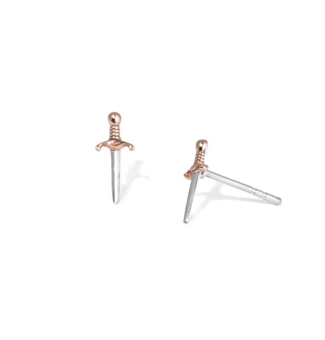 Earring Single | Mini Dagger Post | Mixed Metal