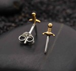 Earring Single | Mini Dagger Post | Mixed Metal