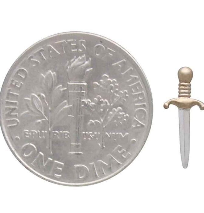 Earring Single | Mini Dagger Post | Mixed Metal