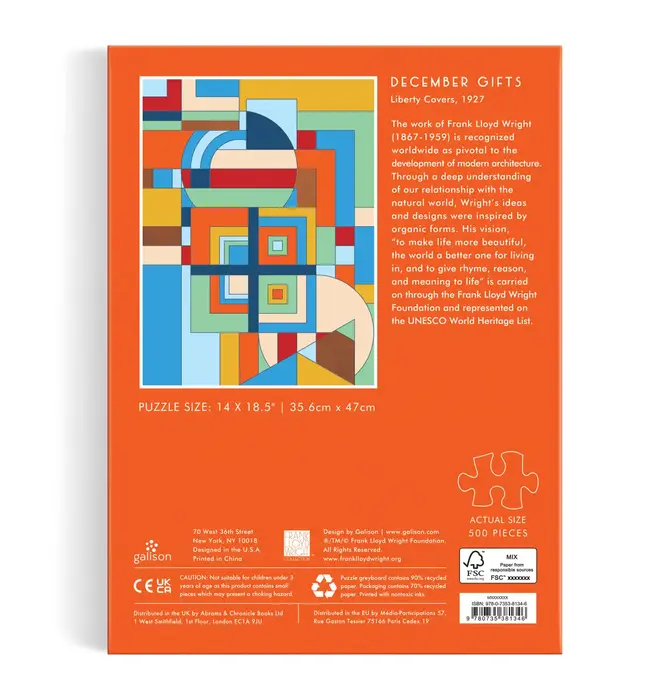 Puzzle | 500-Piece Book | Frank Lloyd Wright December Gifts