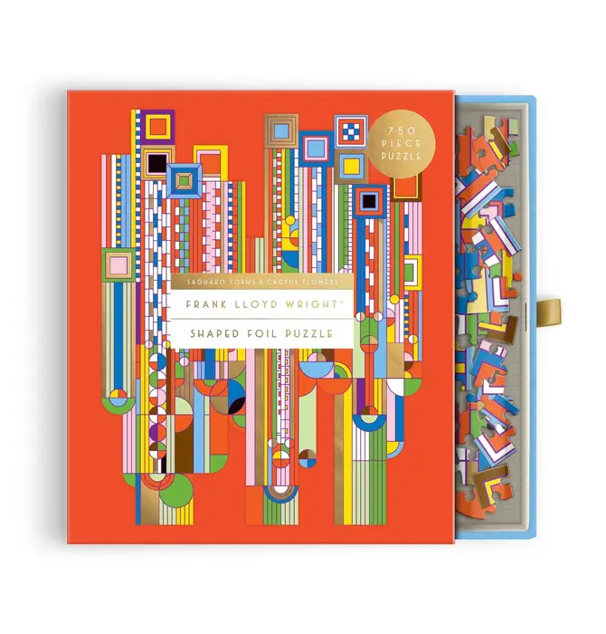 Puzzle | 750-Piece Shaped Foil | Frank Lloyd Wright Saguaro Cactus & Forms