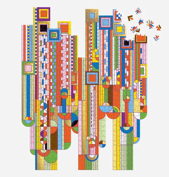 Puzzle | 750-Piece Shaped Foil | Frank Lloyd Wright Saguaro Cactus & Forms