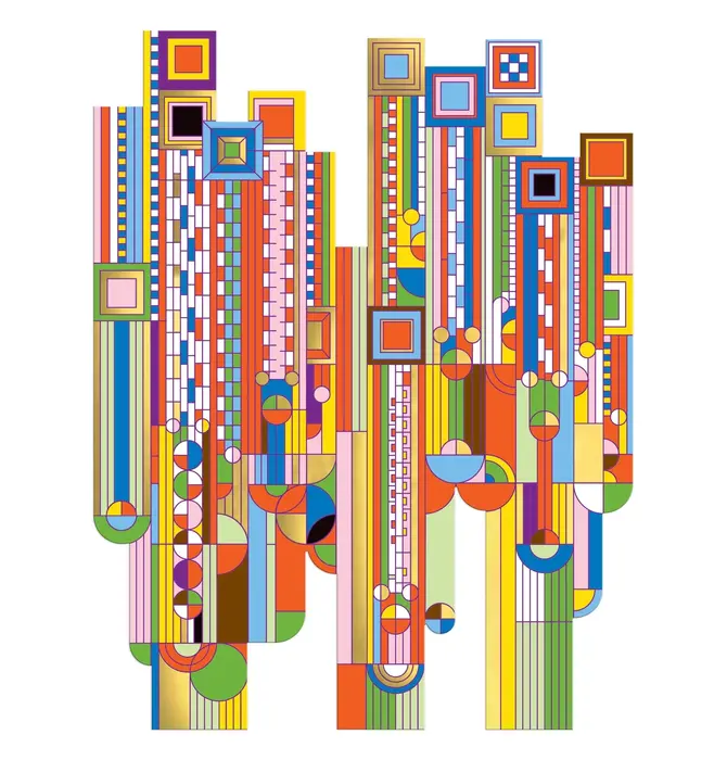 Puzzle | 750-Piece Shaped Foil | Frank Lloyd Wright Saguaro Cactus & Forms