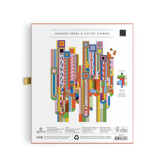 Puzzle | 750-Piece Shaped Foil | Frank Lloyd Wright Saguaro Cactus & Forms