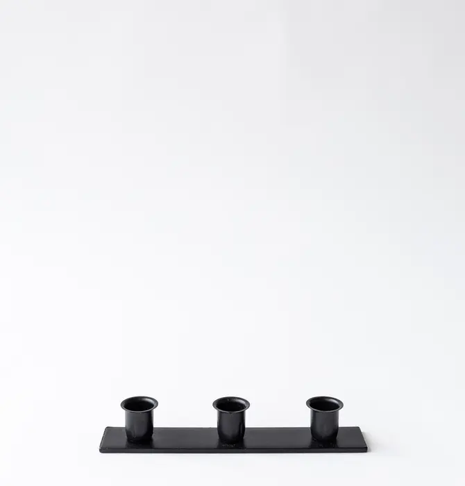 Candlestick Holder | Triple Taper | Wrought Iron