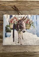 Totem Salvaged Donkey w/ Flowers Linen Large Clutch
