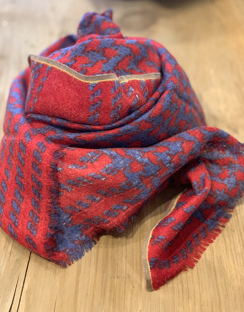 Epice Epice Tweedcheck Scarf-Red