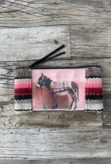 Totem Salvaged Brown Donkey on Pink Wall Clutch 579-BPW-CB Neutral Stripe