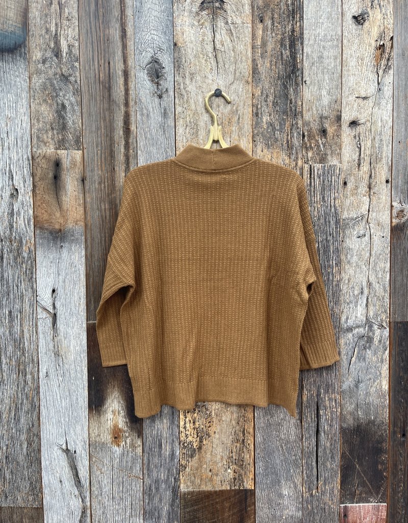 Lilla P 3/4 Sleeve Boxy Mock Neck 