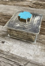 J Alexander Small Stamped Box w/ Turquoise Cross WJA-016-2-T