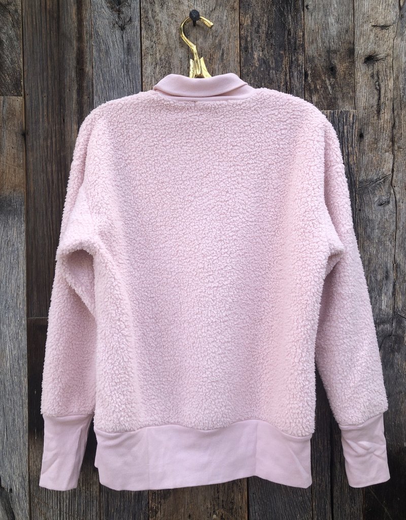Stateside Stateside Sherpa L/S Mock Neck Top Chalk Pink #486-5006