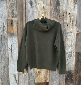 Lilla P Lilla P Folded Collar Pullover Sweater Army PA1994-ARM