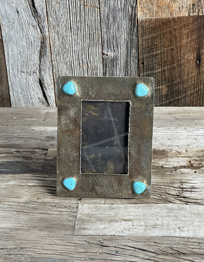 J Alexander 4x6 Silver Frame Dimples and Turquoise WJA-070-T-SL
